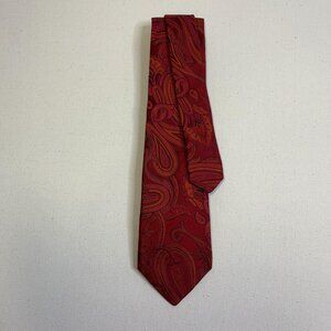 Etro Milano Silk Tie – Luxe Red Paisley & Floral Print, Perfect for Any Occasion